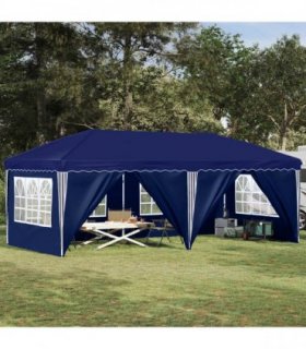 vidaXL Pop-up Party Tent 575 x 288 x 245 cm Blue — Model: with 6 sidewalls