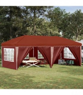 vidaXL Pop-up Party Tent 575 x 288 x 245 cm Terracotta — Model: with 6 sidewalls