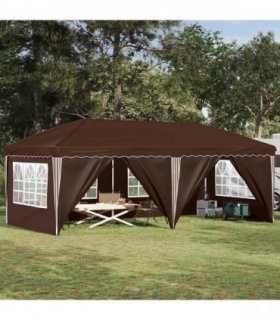 vidaXL Pop-up Party Tent 575 x 288 x 245 cm Brown — Model: with 6 sidewalls