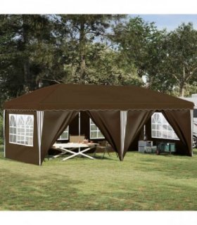 vidaXL Pop-up Party Tent 575 x 288 x 245 cm Taupe — Model: with 6 sidewalls