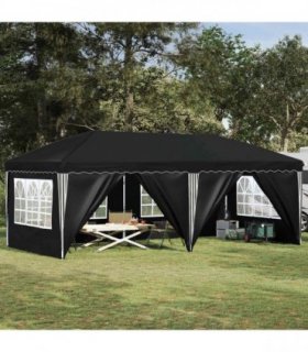 vidaXL Pop-up Party Tent 575 x 288 x 245 cm Antracite — Colour: Anthracite, Model: with 6 sidewalls