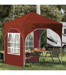 vidaXL Pop-up Party Tent 192 x 192 x 245 cm Terracotta — Model: with 2 sidewalls
