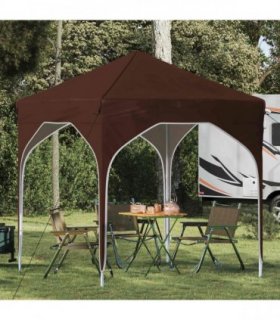 vidaXL Pop-up Party Tent 194 x 194 x 245 cm Brown — Model: without sidewall