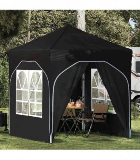 vidaXL Pop-up Party Tent 192 x 192 x 245 cm Black — Model: with 4 sidewalls