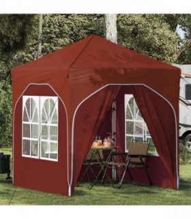 vidaXL Pop-up Party Tent 192 x 192 x 245 cm Terracotta — Model: with 4 sidewalls