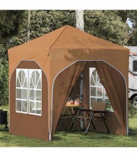 vidaXL Pop-up Party Tent 192 x 192 x 245 cm Beige — Model: with 4 sidewalls