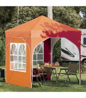 vidaXL Pop-up Party Tent 192 x 192 x 245 cm Orange — Model: with 2 sidewalls