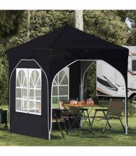 vidaXL Pop-up Party Tent 192 x 192 x 245 cm Antracite — Colour: Anthracite, Model: with 2 sidewalls