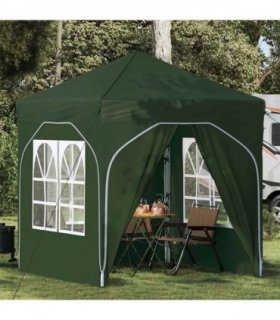 vidaXL Pop-up Party Tent 192 x 192 x 245 cm Green — Model: with 4 sidewalls