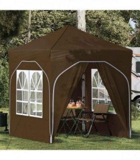 vidaXL Pop-up Party Tent 192 x 192 x 245 cm Taupe — Model: with 4 sidewalls