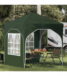 vidaXL Pop-up Party Tent 192 x 192 x 245 cm Green — Model: with 2 sidewalls