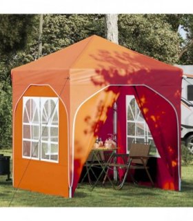 vidaXL Pop-up Party Tent 192 x 192 x 245 cm Orange — Model: with 4 sidewalls