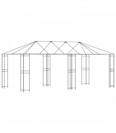 vidaXL Gazebo Frame 6 x 3 m Black Steel — Model: without mid-side poles