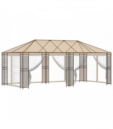 vidaXL Gazebo Frame 6 x 3 m Black Steel — Model: without mid-side poles