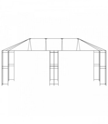 vidaXL Gazebo Frame 6 x 3 m Black Steel — Model: without mid-side poles