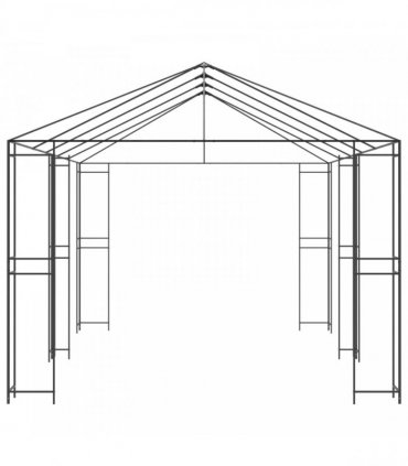vidaXL Gazebo Frame 6 x 3 m Black Steel — Model: without mid-side poles
