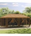 vidaXL Gazebo Frame 6 x 3 m Black Steel — Model: with mid-side poles