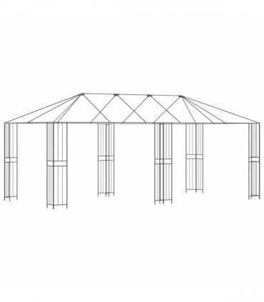 vidaXL Gazebo Frame 6 x 3 m Black Steel — Model: with mid-side poles