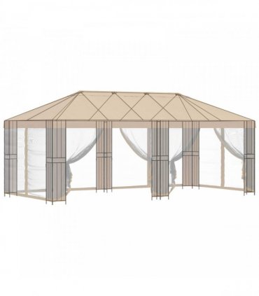 vidaXL Gazebo Frame 6 x 3 m Black Steel — Model: with mid-side poles