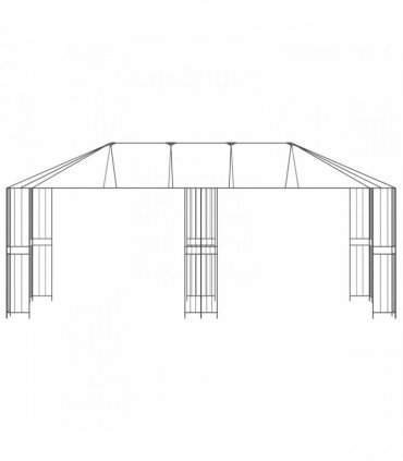vidaXL Gazebo Frame 6 x 3 m Black Steel — Model: with mid-side poles