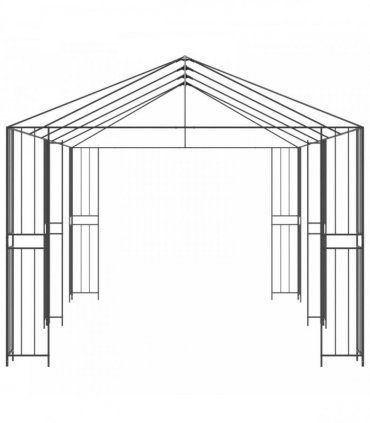 vidaXL Gazebo Frame 6 x 3 m Black Steel — Model: with mid-side poles
