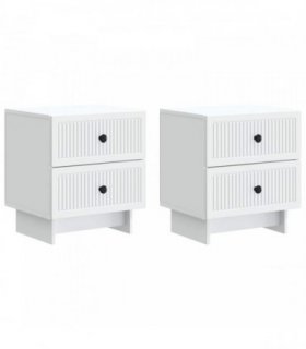 vidaXL Bedside Cabinet 2 pcs White 43 x 34.5 x 47.5 cm Engineered Wood — V0672158058