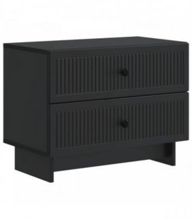 vidaXL Bedside Cabinet Black 62 x 34.5 x 47.5 cm Engineered Wood — V0672158063