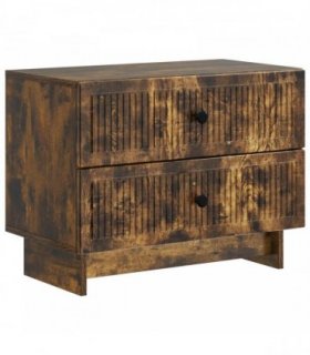 vidaXL Bedside Cabinet Smoked Oak 62 x 34.5 x 47.5 cm Engineered Wood — V0672158064