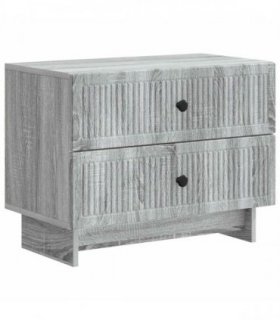 vidaXL Bedside Cabinet Grey Sonoma 62 x 34.5 x 47.5 cm Engineered Wood — V0672158066