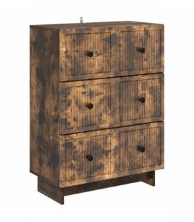 vidaXL Drawer Cabinet Smoked Oak 66 x 34.5 x 90 cm Engineered Wood — V0672158083
