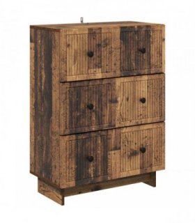 vidaXL Drawer Cabinet Old Wood 66 x 34.5 x 90 cm Engineered Wood — V0672158084