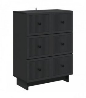 vidaXL Drawer Cabinet Black 66 x 34.5 x 90 cm Engineered Wood — V0672158085