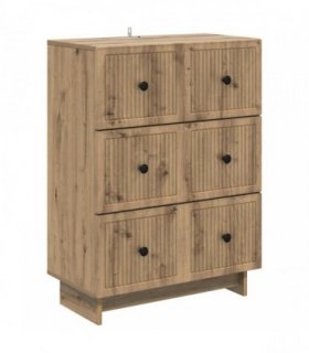 vidaXL Drawer Cabinet Artisan Oak 66 x 34.5 x 90 cm Engineered Wood — V0672158086