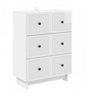 vidaXL Drawer Cabinet High Gloss White 66 x 34.5 x 90 cm — V0672158087