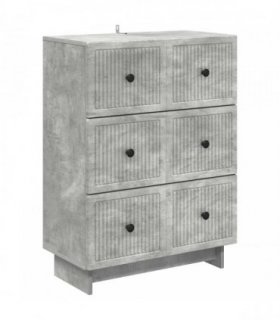 vidaXL Drawer Cabinet Concrete Grey 66 x 34.5 x 90 cm Engineered Wood — V0672158088