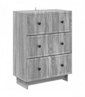 vidaXL Drawer Cabinet Grey Sonoma 66 x 34.5 x 90 cm Engineered Wood — V0672158089