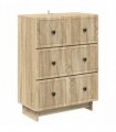 vidaXL Drawer Cabinet Sonoma Oak 66 x 34.5 x 90 cm Engineered Wood — V0672158090