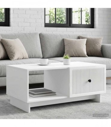 vidaXL Coffee Table High Gloss White 90 x 50 x 40 cm Engineered Wood — V0672158094
