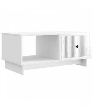 vidaXL Coffee Table High Gloss White 90 x 50 x 40 cm Engineered Wood — V0672158094