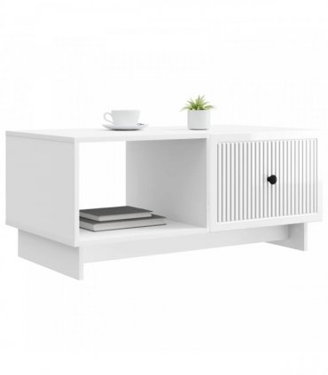 vidaXL Coffee Table High Gloss White 90 x 50 x 40 cm Engineered Wood — V0672158094