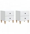 vidaXL Bedside Cabinet 2 pcs White 43 x 34.5 x 48 cm Engineered Wood