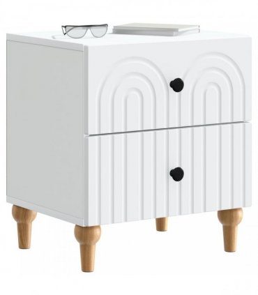 vidaXL Bedside Cabinet 2 pcs White 43 x 34.5 x 48 cm Engineered Wood