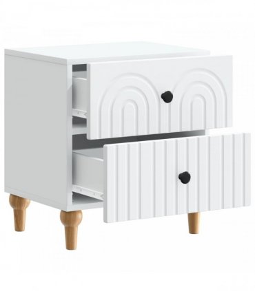 vidaXL Bedside Cabinet 2 pcs White 43 x 34.5 x 48 cm Engineered Wood