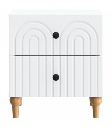 vidaXL Bedside Cabinet 2 pcs White 43 x 34.5 x 48 cm Engineered Wood