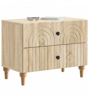vidaXL Bedside Cabinet Sonoma Oak 62 x 34.5 x 48 cm Engineered Wood