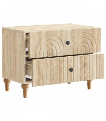 vidaXL Bedside Cabinet Sonoma Oak 62 x 34.5 x 48 cm Engineered Wood