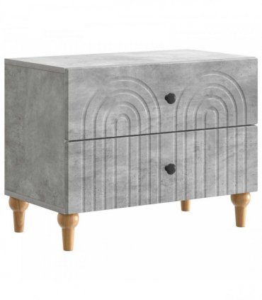 vidaXL Bedside Cabinet Concrete Grey 62 x 34.5 x 48 cm Engineered Wood