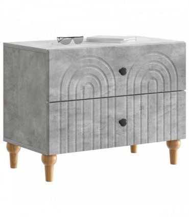 vidaXL Bedside Cabinet Concrete Grey 62 x 34.5 x 48 cm Engineered Wood