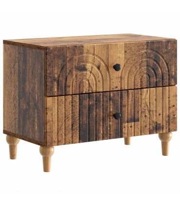 vidaXL Bedside Cabinet Old Wood 62 x 34.5 x 48 cm Engineered Wood