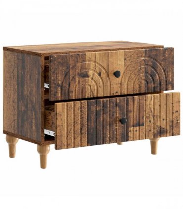vidaXL Bedside Cabinet Old Wood 62 x 34.5 x 48 cm Engineered Wood